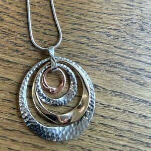 Paparazzi Silver and Rose Gold Hammered Necklace
